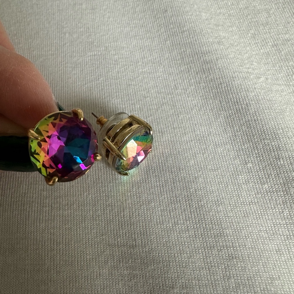 Kate Spade, Iridescent Gold Multicolor Stud Earrings